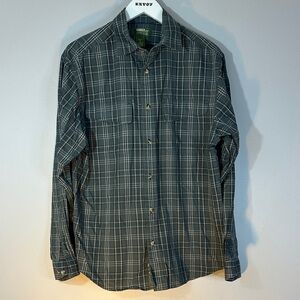 Gander Mountain 100% cotton Men's Gray Plaid Shirt size M